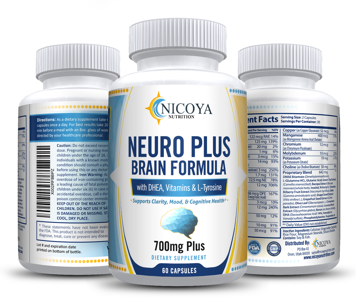 Neuro Brain & Focus 700MG+ Healthy Memory Function, Clarity Nootropic Supplement