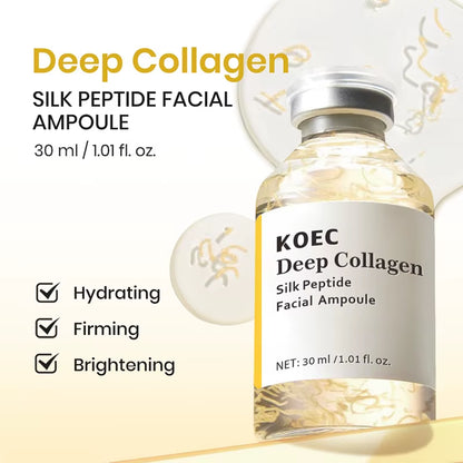 Silk Collagen Peptide Essence for Women Tightening Lifting, Deep Collagen Hydrating Essence, Korean Smoothing Firming Face Serum