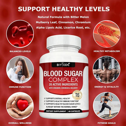 1/2X Magnesium 8 in 1 Complex 1000Mg & Blood Sugar Blend Supplement Combo