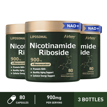 Nerve Protection, Delay Aging, Protect Blood Vessels NAD+ Supplement - Liposomal Nicotinamide Riboside 900Mg, Resveratrol
