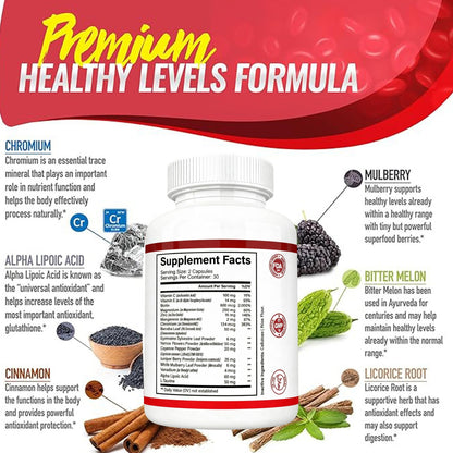 1/2X Magnesium 8 in 1 Complex 1000Mg & Blood Sugar Blend Supplement Combo