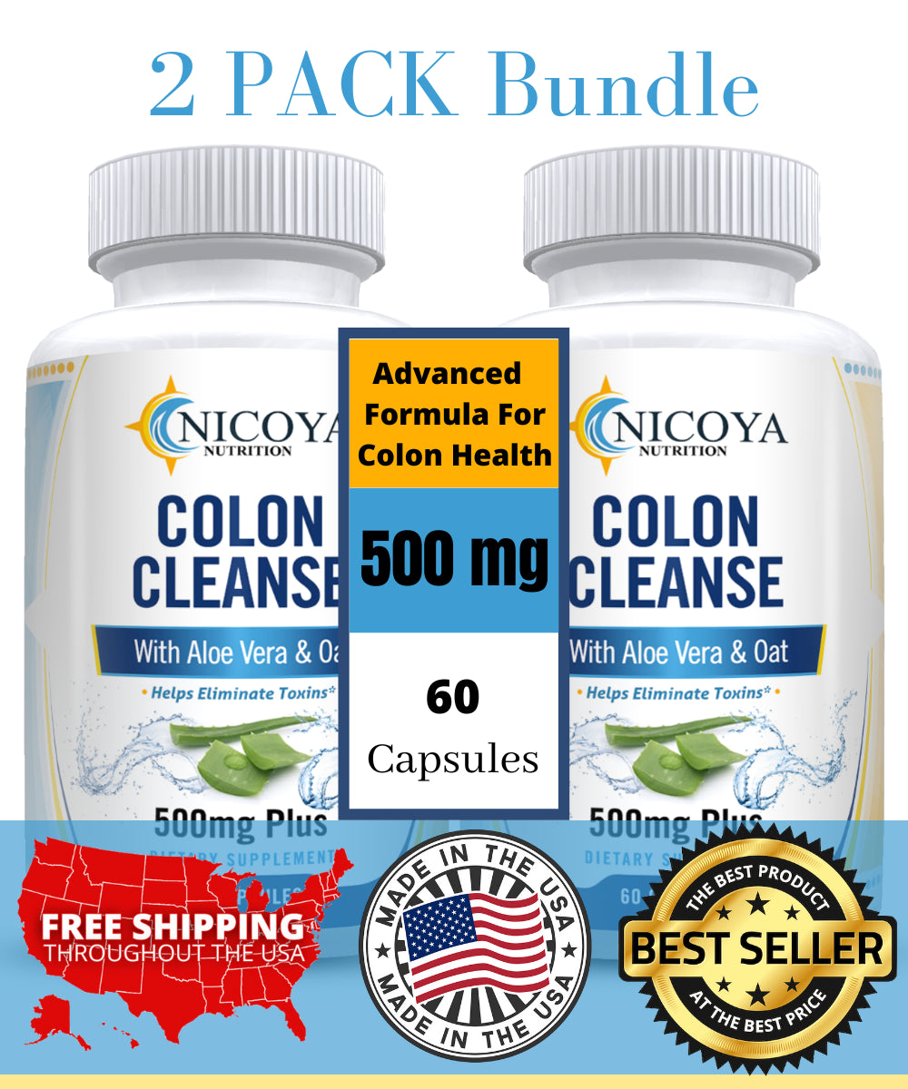 Colon Cleanse 500MG | Digestion, Energy, Constipation & Gas Relief 2 Pk