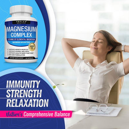 Toplux Magnesium Complex 1000mg — 6 Pack Bundle (Save 35%)