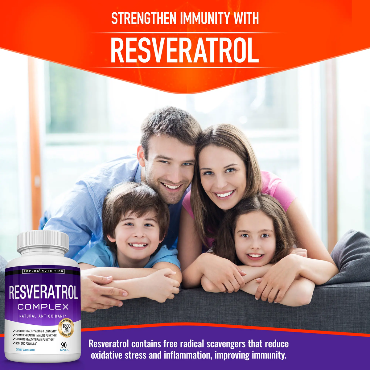 Resveratrol Supplement 1800Mg Natural Antioxidant