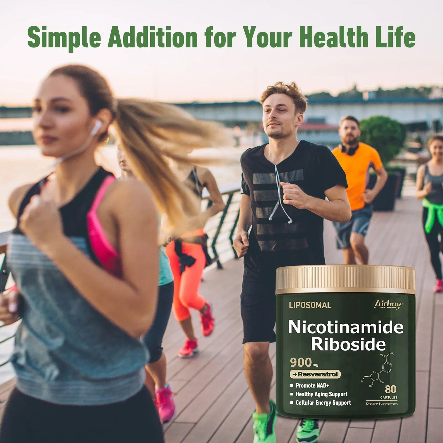 Nerve Protection, Delay Aging, Protect Blood Vessels NAD+ Supplement - Liposomal Nicotinamide Riboside 900Mg, Resveratrol
