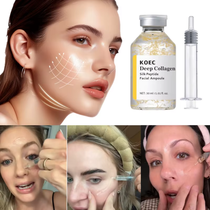 Silk Collagen Peptide Essence for Women Tightening Lifting, Deep Collagen Hydrating Essence, Korean Smoothing Firming Face Serum