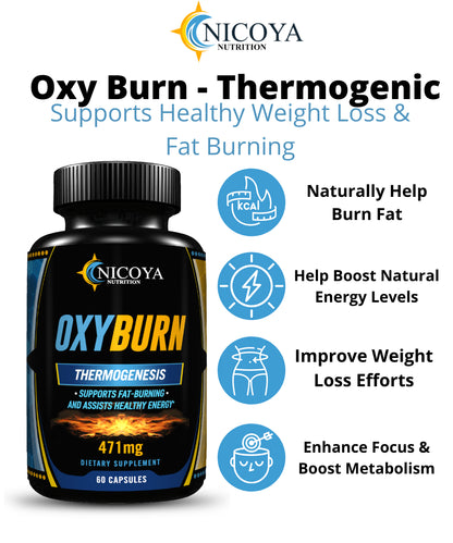 OXY BURN 472MG | Weight Loss & Fat Burner, Natural Appetite Suppressant & Energy