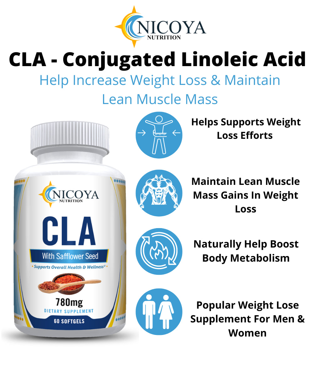 CLA 780MG | Stim-Free Weight Loss & Lean Muscle Mass -Conjugated Linoleic Acid