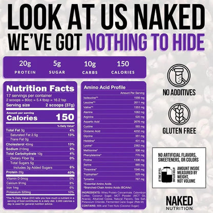 NAKED Mocha Latte Protein Coffee - Premium Instant Coffee - Protein Shake, Iced Coffee, Protein Drinks, Delicious Keto Friendly and Gluten Free, 17 Servings