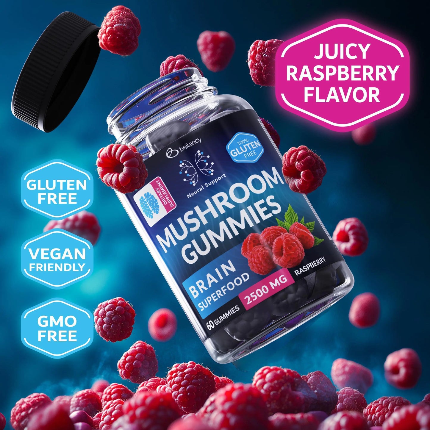 Mushroom Gummies - Lion Mane & Reishi (60 Count)