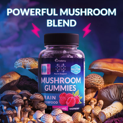Mushroom Gummies - Lion Mane & Reishi (60 Count)