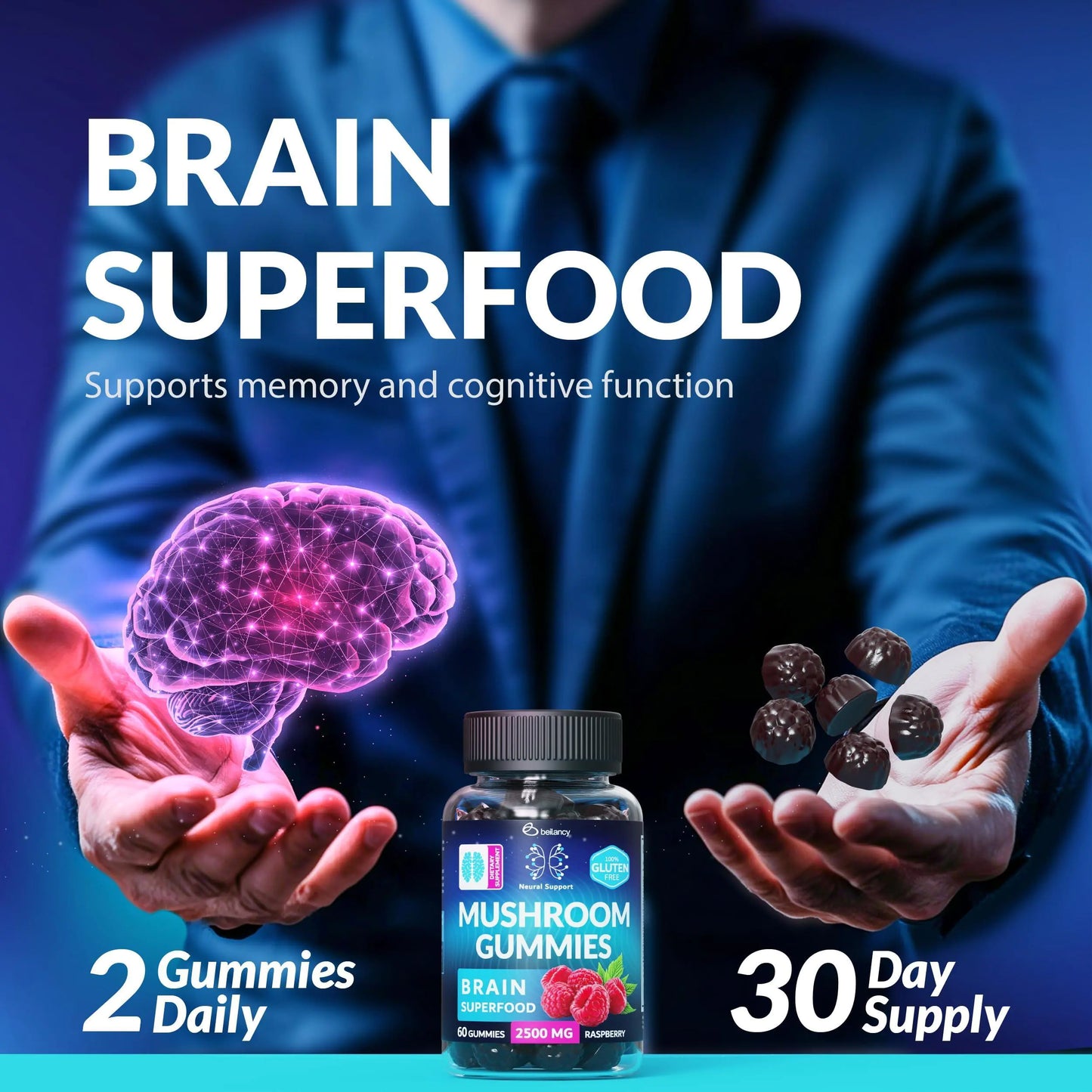 Mushroom Gummies - Lion Mane & Reishi (60 Count)