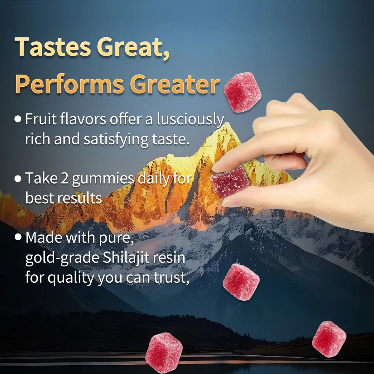 Newrish Gold Grade 100% Pure Shilajit Gummies | 85+ Trace Minerals and Fulvic Acid | All Natural | Immune and Energy Support | 30 Gummies