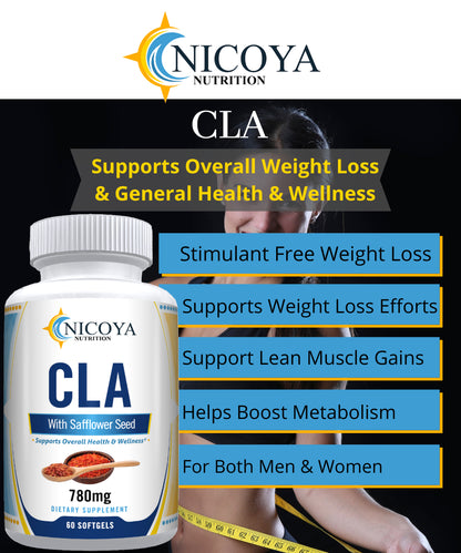 CLA 780MG | Stim-Free Weight Loss & Lean Muscle Mass -Conjugated Linoleic Acid