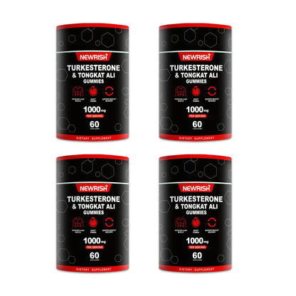 Newrish Strength Gummies - Contains Turkstan Charantia and Tongkat Ali Extracts - Immunoglobulins - Enhances Strength and Muscle Growth - 60 Gummies