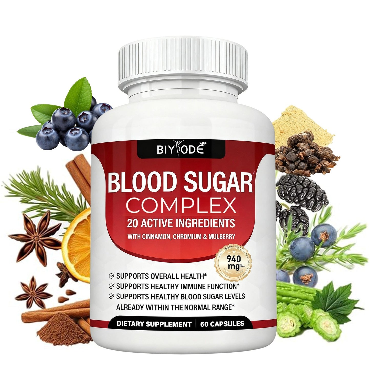 1/2X Magnesium 8 in 1 Complex 1000Mg & Blood Sugar Blend Supplement Combo