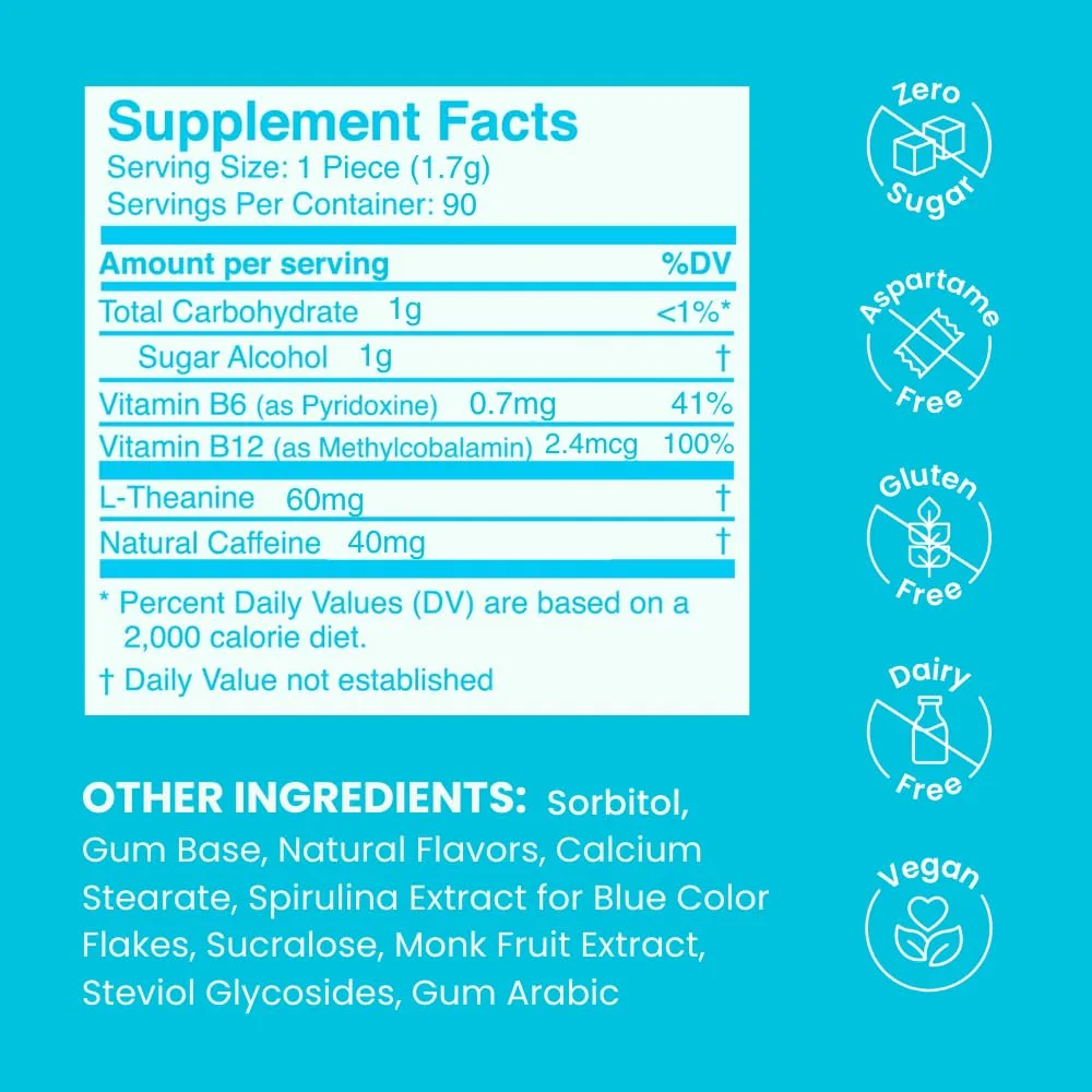 Revitalize Your Day with Neuro Energy & Focus Peppermint Gum - 90 Pieces of Refreshing Energy