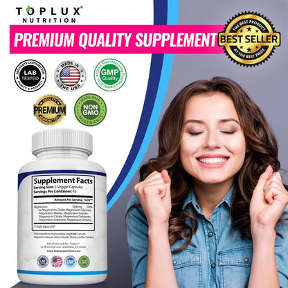 Toplux Magnesium Complex 1000mg — 6 Pack Bundle (Save 35%)