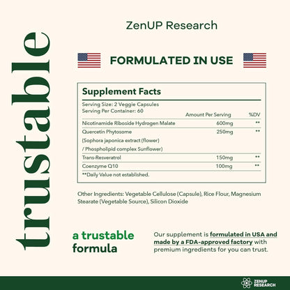 NAD+ Supplement Research | 1100Mg Liposomal Nicotinamide Riboside With